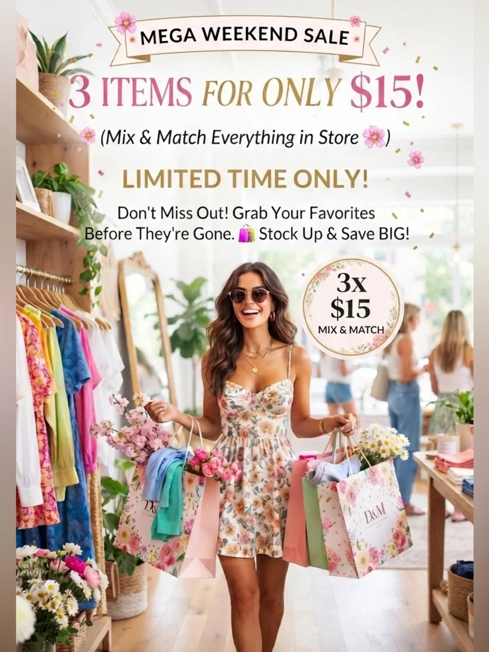 🌸3 X $15